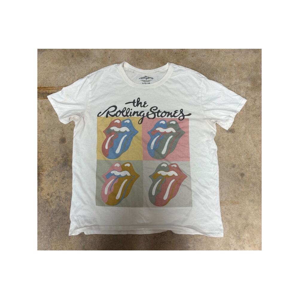 The Rolling Stones White Graphic Band T-Shirt Large – Vintage Cotton Rock Tee